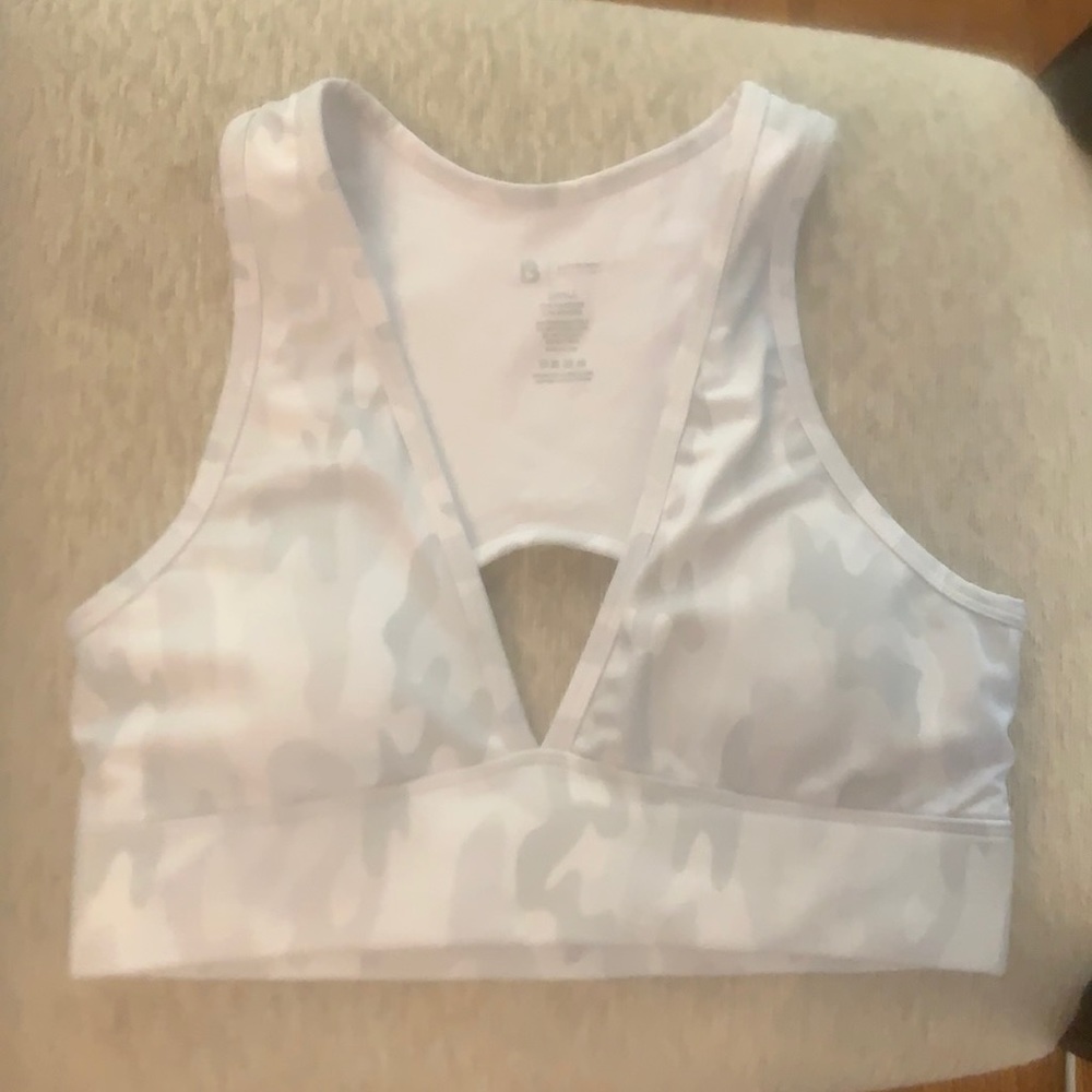 Buff bunny white Arctic camo sports bra